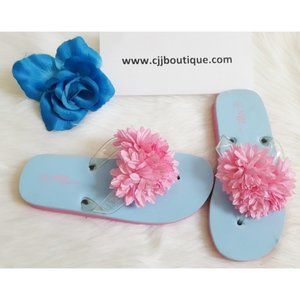 BLUE & PINK FLIP FLOPS FOR BIG GIRL size 4